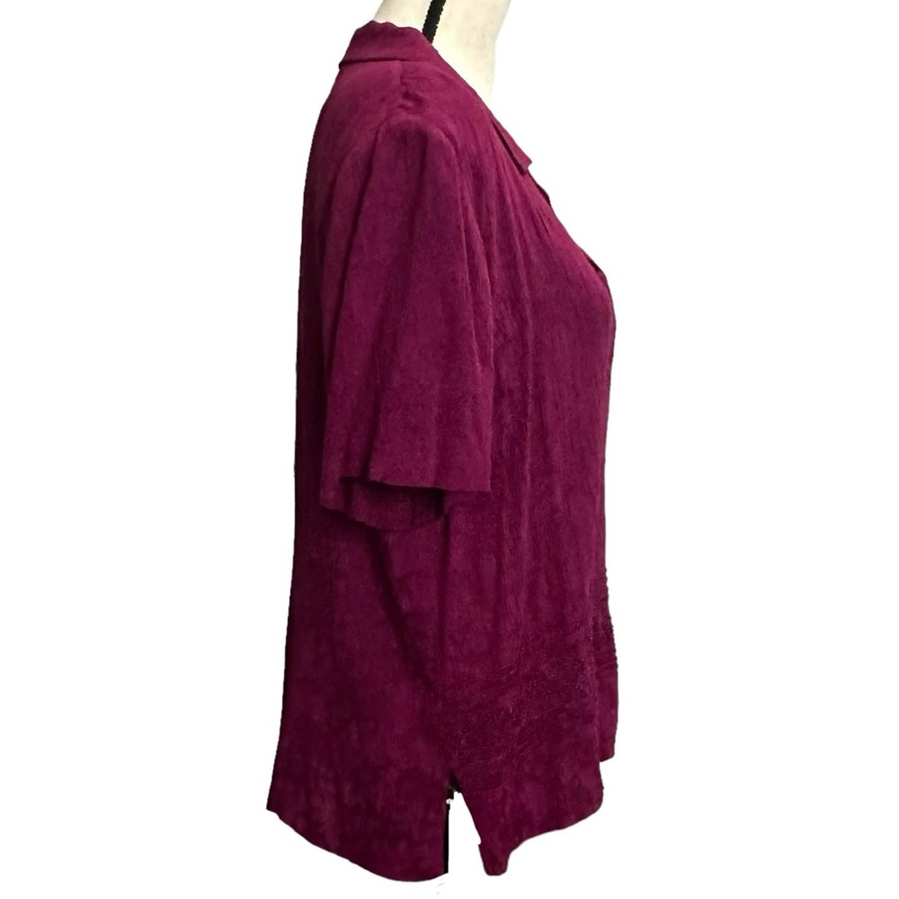 K Studio Dress & Blazer 12 Floral Maroon Jacquard Vintage - Picture 10 of 13